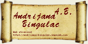 Andrijana Bingulac vizit kartica